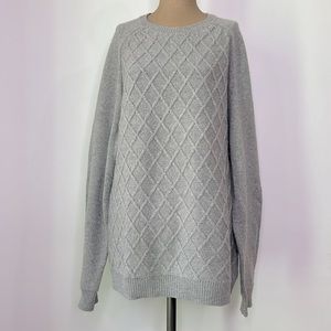 Saturdays Surf NYC 🏄‍♀️ Grey Cableknit Crewneck Jumper Long Sleeve Sweater XL